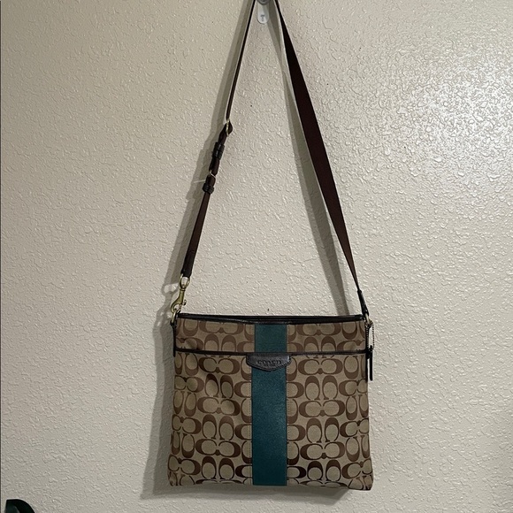Coach Brown and Teal Crossbody Bag - Picture 2 of 12